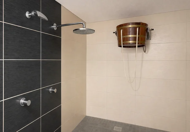 Wellnessdusche im Saunabereich der Kirnitzschtal-Klinik Bad Schandau